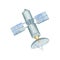 Watercolor space science satellite dish
