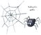 Watercolor spider. Hand painted helloween illustration isolated on white background. Magic character with web for desig