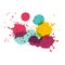 Watercolor splashes. Paint vector splat.