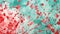 Watercolor Splashes Wallpaper Raspberry Red and Minty Fresh