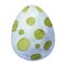 Watercolor spot blue and green decorated with Geometric Patterns Easter red color Egg.Watercolor illustration. Happy