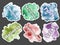 Watercolor spot. Set of colors texture blots - Collection stickers with words - blessing, salvation, holiness, purity, trial, rig