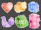 Watercolor spot. Set of colors texture blots - Collection stickers with words - everlasting love, prayer, bible, holiness, grace