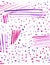 Watercolor spotted abstract background with purple dots and lines