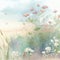 Watercolor Spring Floral Background, Made with Generative AI