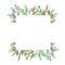 Watercolor Sqaure Green Wreath Frame Leaves Wedding Spring Summer Garland Olive