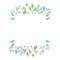 Watercolor Square Green Wreath Frame Leaves Wedding Spring Summer Garland Olive