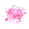 Watercolor stain of pink with splashes