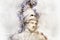 Watercolor, Statue of ancient Athens statesman Pericles. Head in