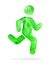 Watercolor stickman, running man