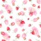 Watercolor strawberries seamless pattern