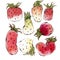 Watercolor Strawberries Set