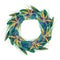 Watercolor strelitzia wreath