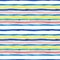 Watercolor striped seamless pattern with blue, turquoise, yellow and pastel pink stripes on white background