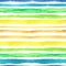 Watercolor strips seamless pattern.Blue ,green,yellow,orange