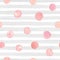 Watercolor stroke pattern with pink glittering textured circles.