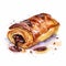 Watercolor Strudel With Chocolate Glaze