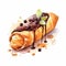 Watercolor-style Cannoli With Chocolate Glaze