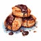 Watercolor-style Scones With Chocolate Glaze