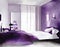 Watercolor of Stylish purple bedroom with