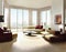 Watercolor of Stylish rendered modern apartment living room