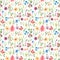 Watercolor summer seamless pattern with  pretty meadow flowers. Hand drawn wildflowers. Herbs paper. Field florals bouquet