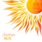 Watercolor summer sun background.