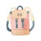 Watercolor summer travel backpack illustration