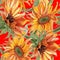 Watercolor sunflower abstract print background. Seamless pattern