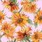 Watercolor sunflower abstract print background. Seamless pattern