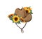 Watercolor sunflower bouquet. Cowboy hat and sunflowers. Farmhouse rustic clipart isolated on white background.