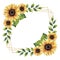 Watercolor Sunflower Floral Frame Design.