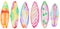 Watercolor Surfing boards