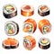 Watercolor Sushi Roll Set: Hand-painted Details For A Realistic Portrayal