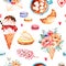 Watercolor sweets collection