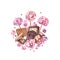 Watercolor sweets collection. Watercolor image of a compositions of sweets, cakes and envelope. Valentine`s Day. Perfect