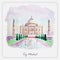 Watercolor Taj Mahal picture. Greeting card