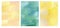 Watercolor texture background and web banners design set. Turquoise and yellow watercolor paint splash or blotch background