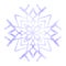 Watercolor textured snowflake with purple colour