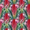 Watercolor tillandsia cyanea pattern