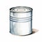 Watercolor Tin Can Painting On Plain White Background