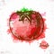 Watercolor tomato sketch.