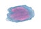 Watercolor transparent spot blue with pink on a fibrous canvas