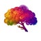 Watercolor tree, artistic, and beautiful. Generative AI.