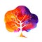 Watercolor tree, artistic, and beautiful. Generative AI.