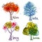 Watercolor Tree Set