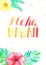 Watercolor tropical card template