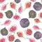 Watercolor tropical figs fruits pattern