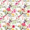 Watercolor tropical floral pattern