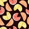 Watercolor tropical fruit pattern. lemon, orange, grapefruit print for the textile fabric, wallpaper, poster background, vibrant i